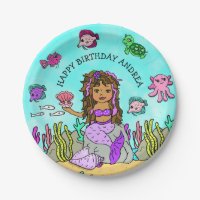 Pesonalized Ethnic Hand darwn Mermaid Birthday