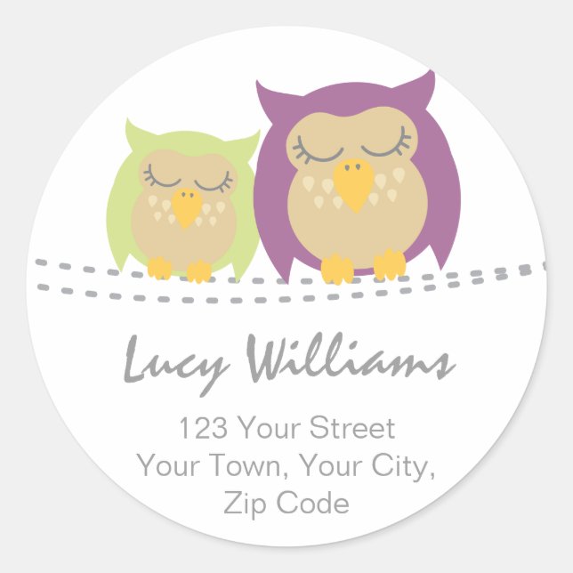 Pesrsonalised Owl Address Stickers (Front)