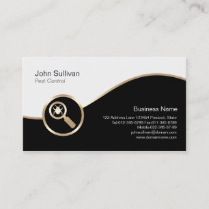 Pest Control Business Card Magnifying Glass Bug