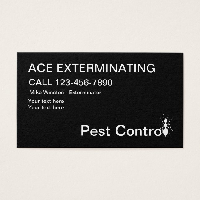 Pest Control Exterminating Business Cards (Front)
