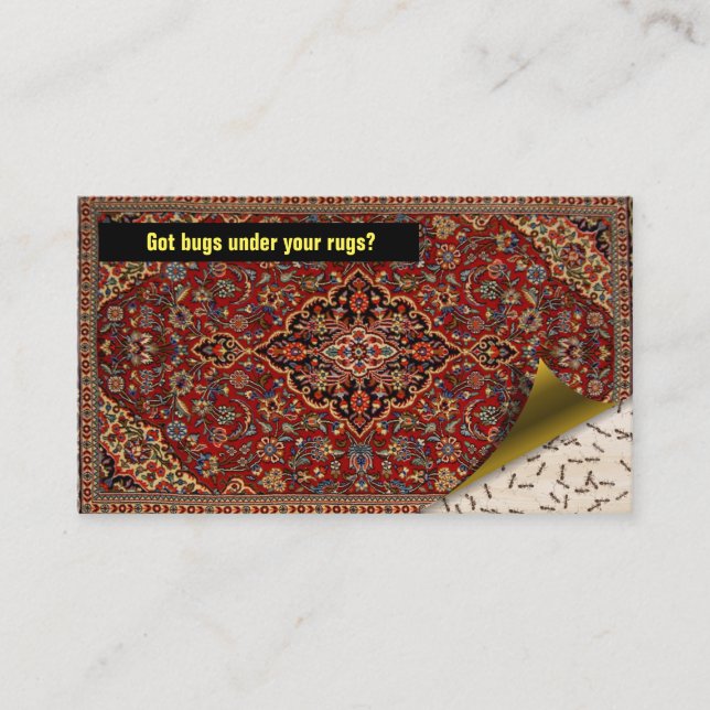 Pest Control Exterminator - Got bugs? Persian Rug Business Card (Front)