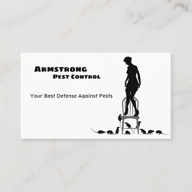 Pest Control Exterminator Service Business Card (Front)