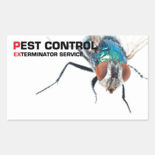 Pest control rectangular sticker