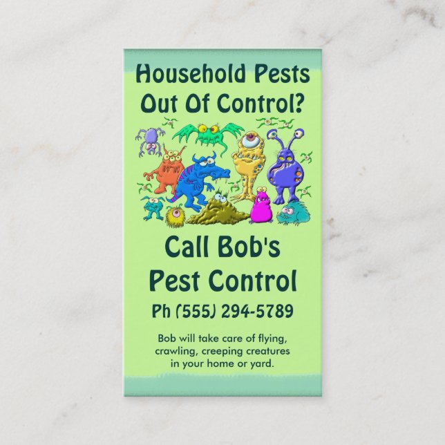 Pest Control Service Business Card (Front)