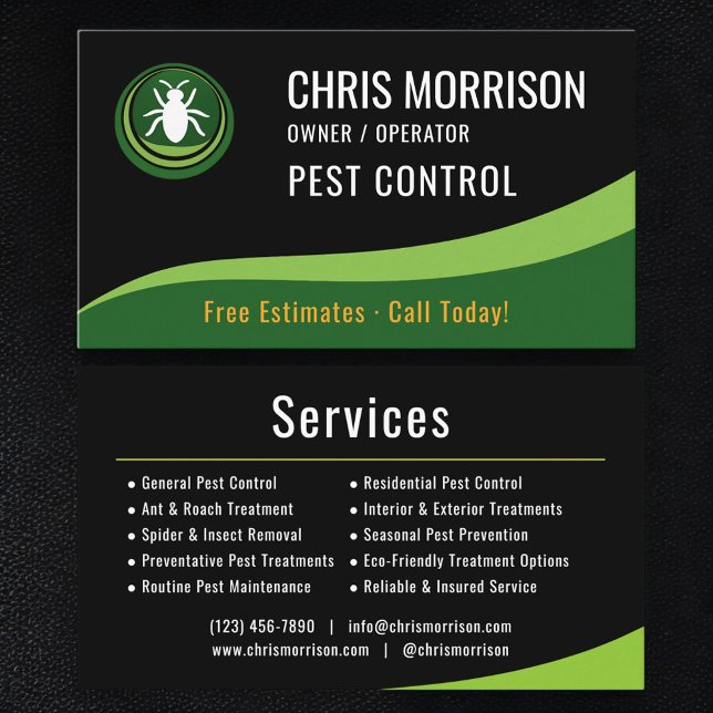 Pest Control Service Business Card (Creator Uploaded)