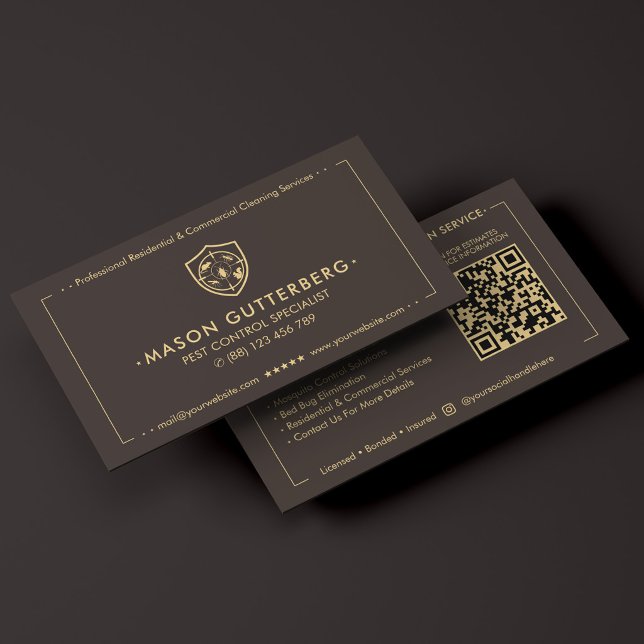 Pest Control Specialist Exterminator Espresso Business Card (PEST CONTROL EXTERMINATOR)