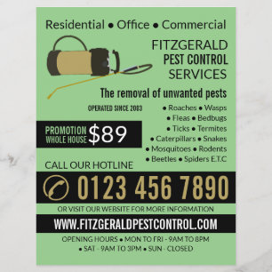Pest Controller Pump, Pest Control Advertising Flyer