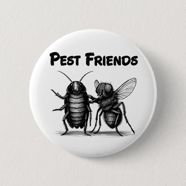Pest Friends BFF 6 Cm Round Badge (Front)