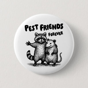 Pest Friends Forever Black Print 6 Cm Round Badge