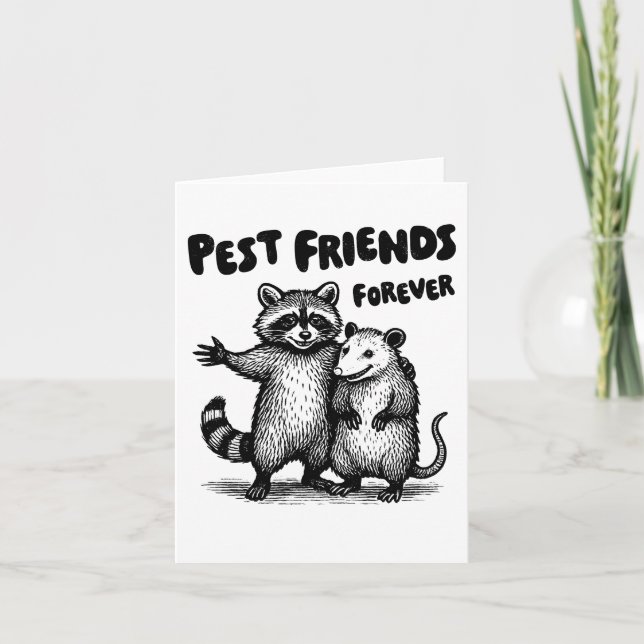 Pest Friends Forever Black Print Card (Front)