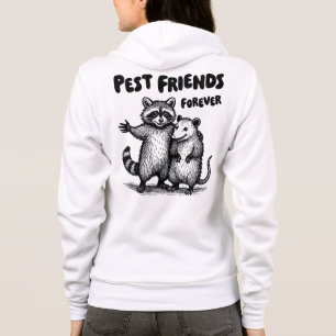 Pest Friends Forever Black Print Front & Back Hoodie