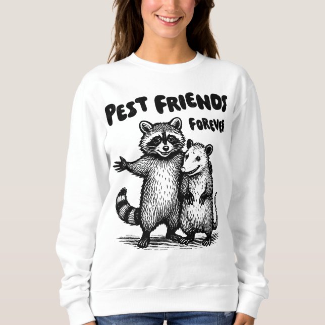 Pest Friends Forever Black Print Sweatshirt (Front)