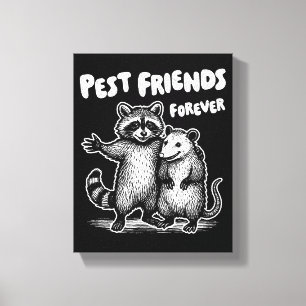 Pest Friends Forever White Print Canvas