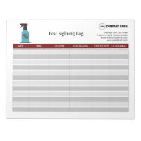 Pest Sighting Log Notepad