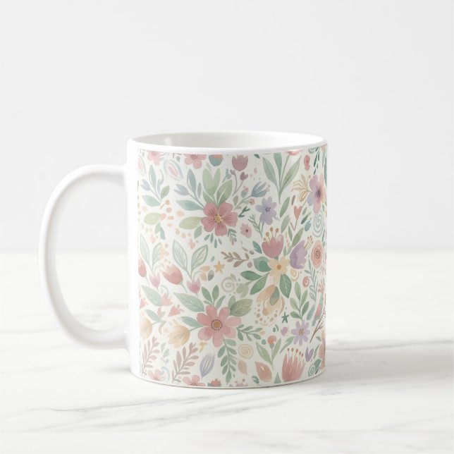 Pestal Floral  Coffee Mug (Left)