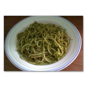 Pesto Basil Pasta Reading Flashcards for Adults Table Number