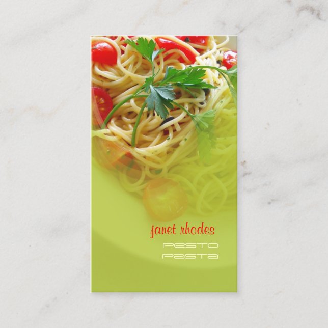 Pesto Pasta + restaurant business cards (Front)