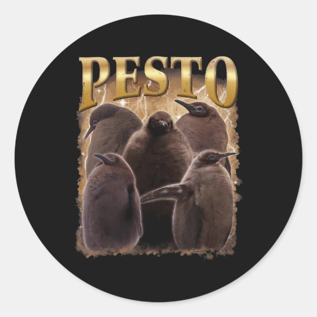 Pesto The Penguin Funny Ba1  Classic Round Sticker (Front)