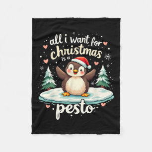 Pesto The Penguin Funny Ba  Fleece Blanket