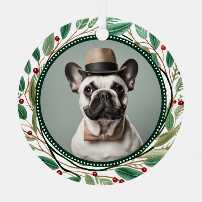 Pet 2 Photo 1st Christmas  Metal Tree Decoration (Front)