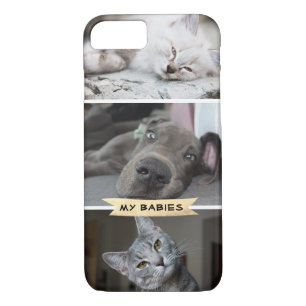 Pet 3 Photo Your Own Photos Modern Cute Adorable Case-Mate iPhone Case