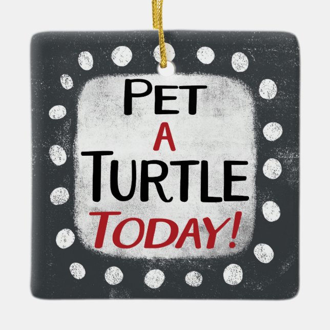 Pet A Turtle Today Ornament (Front)