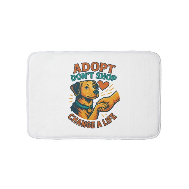 Pet Adopt Love Tee Bath Mat (Front)