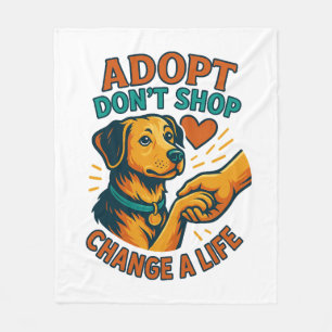 Pet Adopt Love Tee Fleece Blanket
