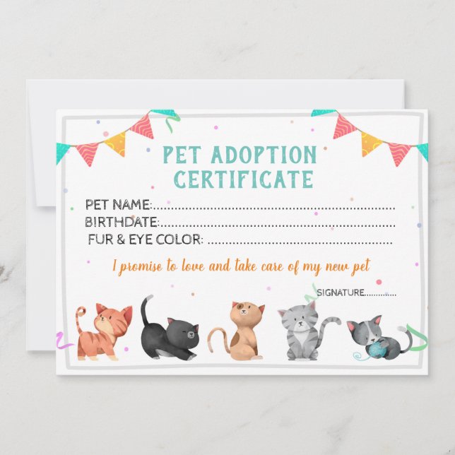 Pet Adoption Certificate template (Front)