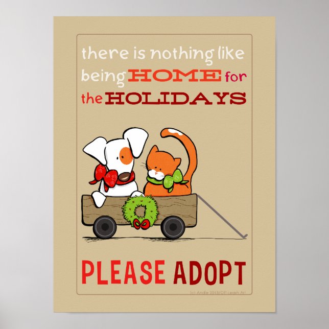 Pet Adoption Patch n Rusty Home for Christmas Poster (Front)