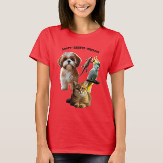 Pet Adoption with Dog, Cat, Bird, and Lizard URM T-Shirt