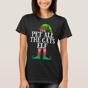 Pet All The Cats Elf Matching Christmas Pajama T-Shirt