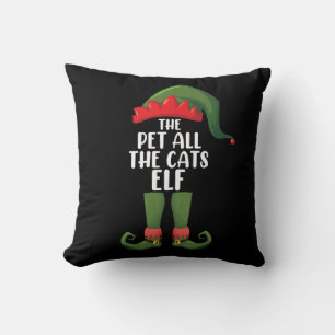 Pet All the Cats Elf Matching Family Christmas  Cushion