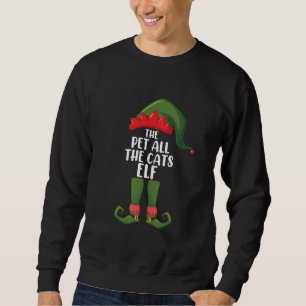 Pet All the Cats Elf Matching Family Christmas  Sweatshirt