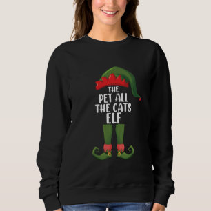 Pet All the Cats Elf Matching Family Christmas Sweatshirt