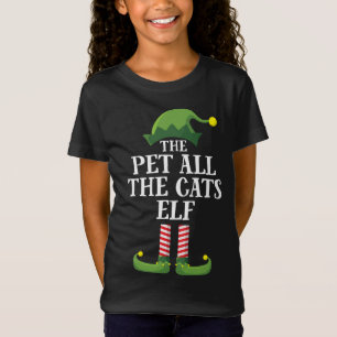 Pet All The Cats Elf Matching Family Group Christm T-Shirt