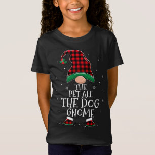 Pet All The Dog Plaid Gnome Family Matching Christ T-Shirt