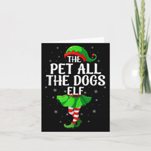 Pet All The Dogs Elf Christmas Girls Women Elf Squ Card