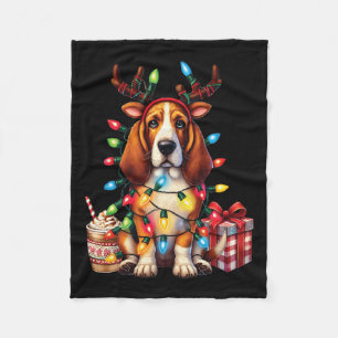 Pet Animal Bet Hound Dog Lover Reindeer Christmas  Fleece Blanket