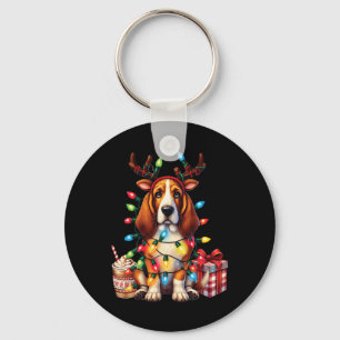 Pet Animal Bet Hound Dog Lover Reindeer Christmas Key Ring