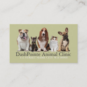 Pet Animal Clinic  Shelter Veterinary Business Card