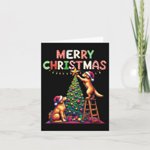 Pet Animal Golden Retriever Dogs Decorating Christ Card