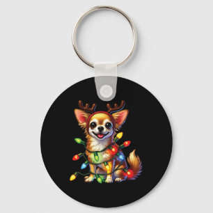 Pet Animal Lovers Chihuahua Dogs Reindeer Christma Key Ring