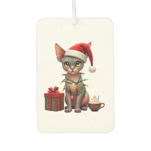 Pet Animal Lovers Cute Sphynx cat Reindeer Antlers Car Air Freshener