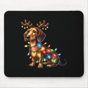 Pet Animal Lovers Dachshund Dog Reindeer Antlers C Mouse Pad