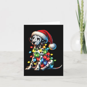 Pet Animal Lovers Dalmatian Dog Santa Hat Christma Card
