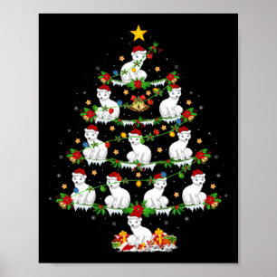 Pet Animal Xmas Lights Santa Arctic Fox Christmas Poster