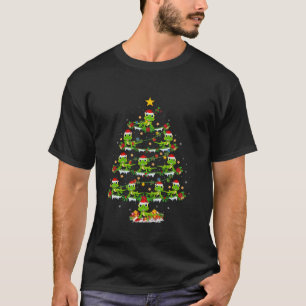 Pet Animal Xmas Lights Santa Lizard Christmas Tree T-Shirt