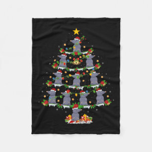 Pet Animal Xmas Lights Santa Mole Christmas Tree Fleece Blanket
