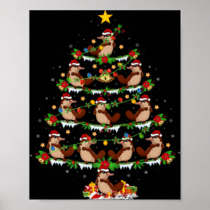 Pet Animal Xmas Lights Santa Platypus Christmas Tr Poster